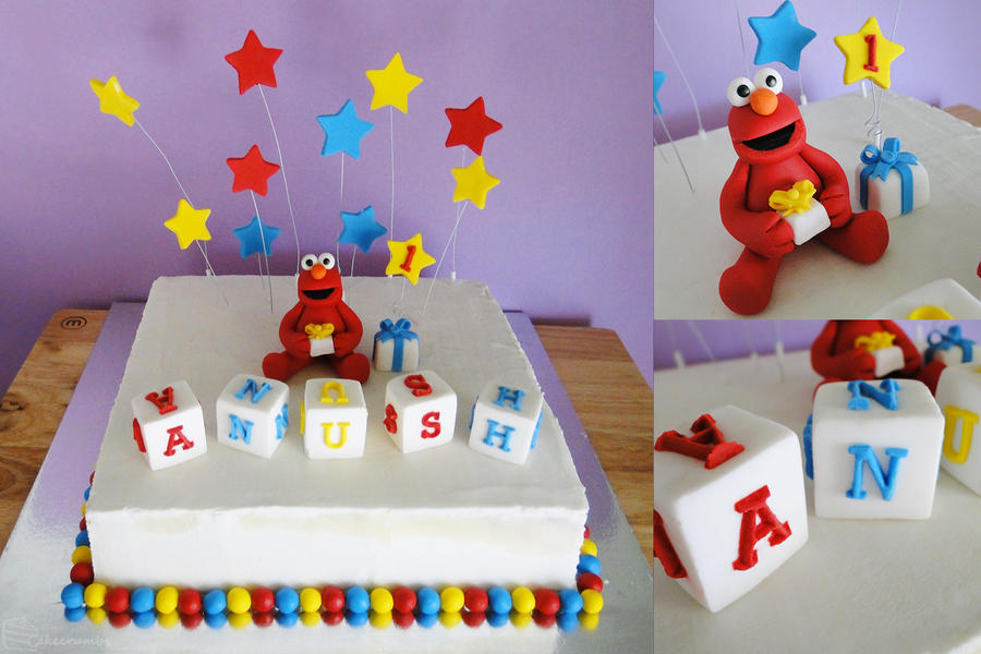 Commission: First Birthday Elmo Cake