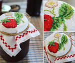 Strawberry Jam Jar Cover by cakecrumbs