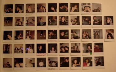 wall of polaroids