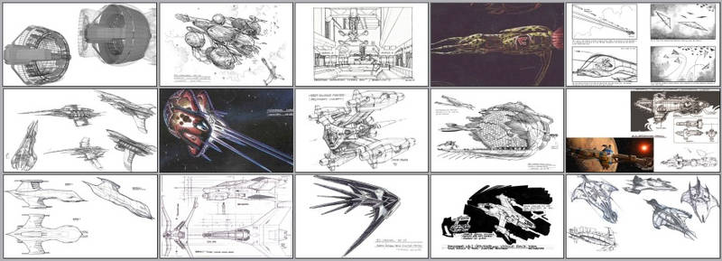 Some production concept art for Babylon 5.