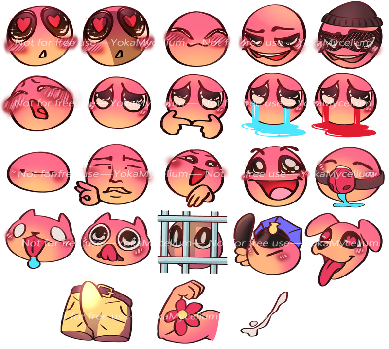 Set of emotes by YokaMycelium on DeviantArt