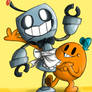Mr Tickle and his robot