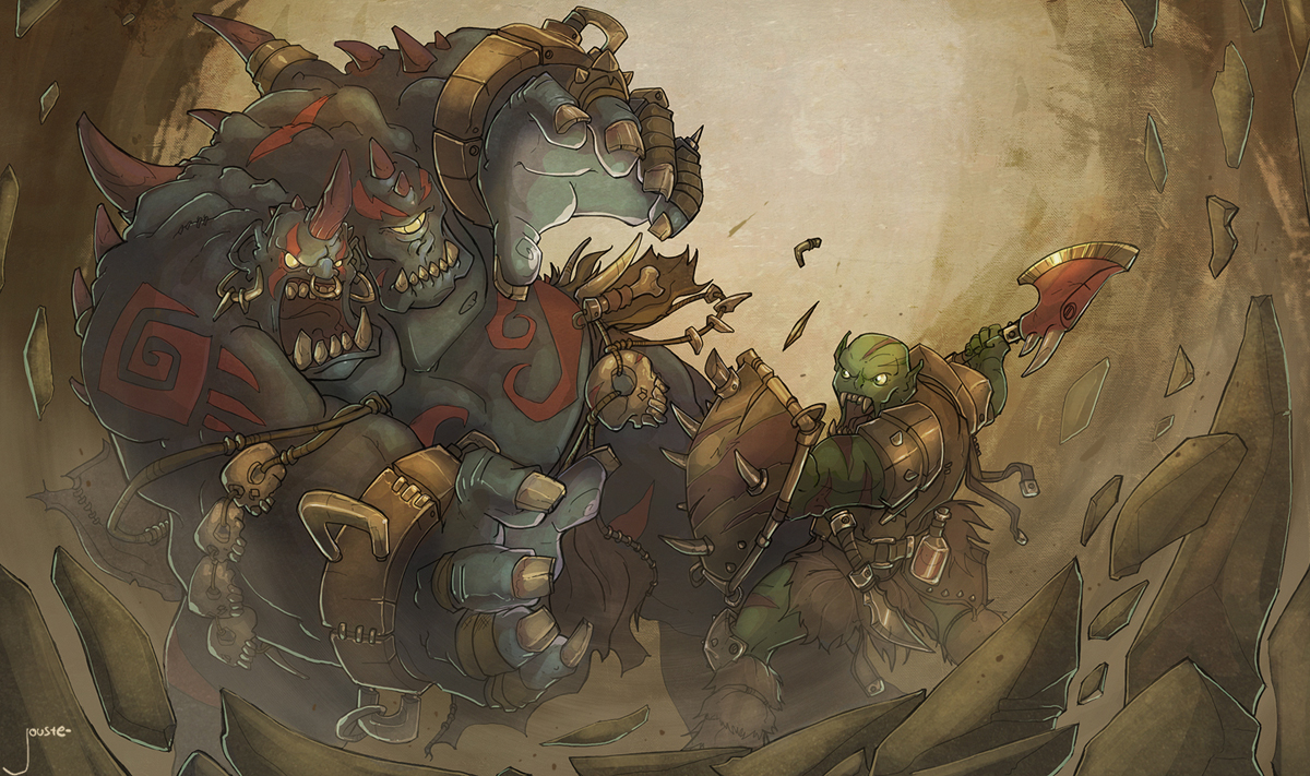 ogre magi vs. orc warrior