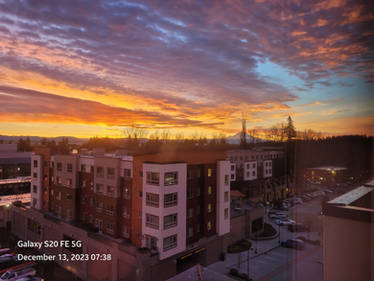 December sunrise in Tukwila.