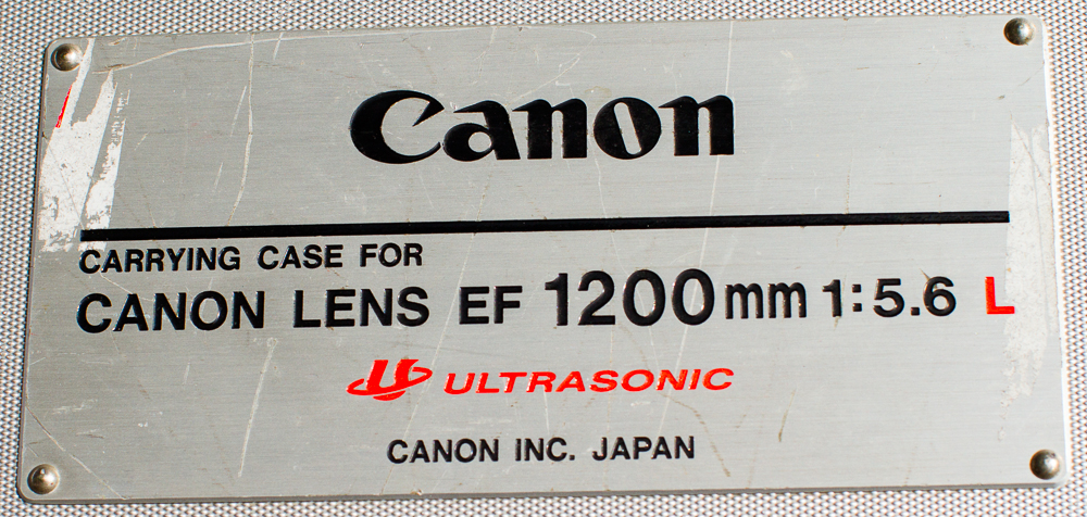 Canon 1200mm f/5.6 L Case Panel