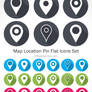 Map Location Pin Flat Icons Set Free Vector