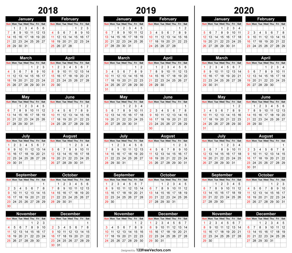 3 Year Calendar 18 19 Free Vector By 123freevectors On Deviantart 3 Year Calendar 18 19 Free Vector By 123freevectors On Deviantart