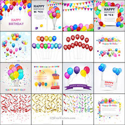 Happy Birthday Background Vector Pack Free