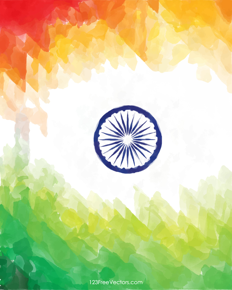 Watercolor Indian Flag Background Free Vector by 123freevectors on  DeviantArt