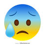 Anxious Face with Sweat Emoji Free Vector