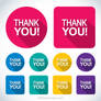 Thank You Flat Icons Free Vector