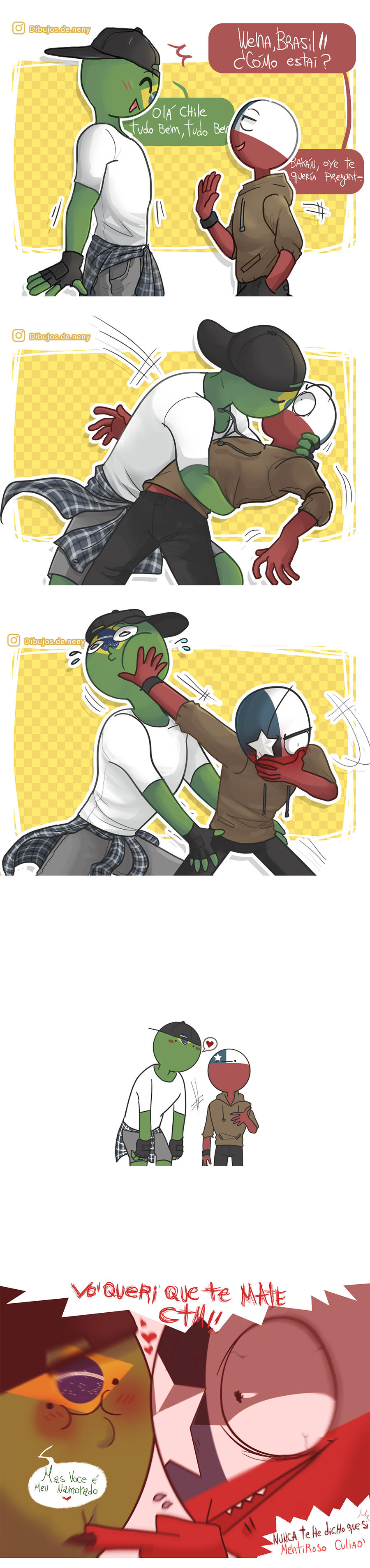 Countryhumans brazil and Chile with in the sky to night all dtiys  @dibujos.de.neny…