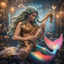 Mermaid Playing The Harp