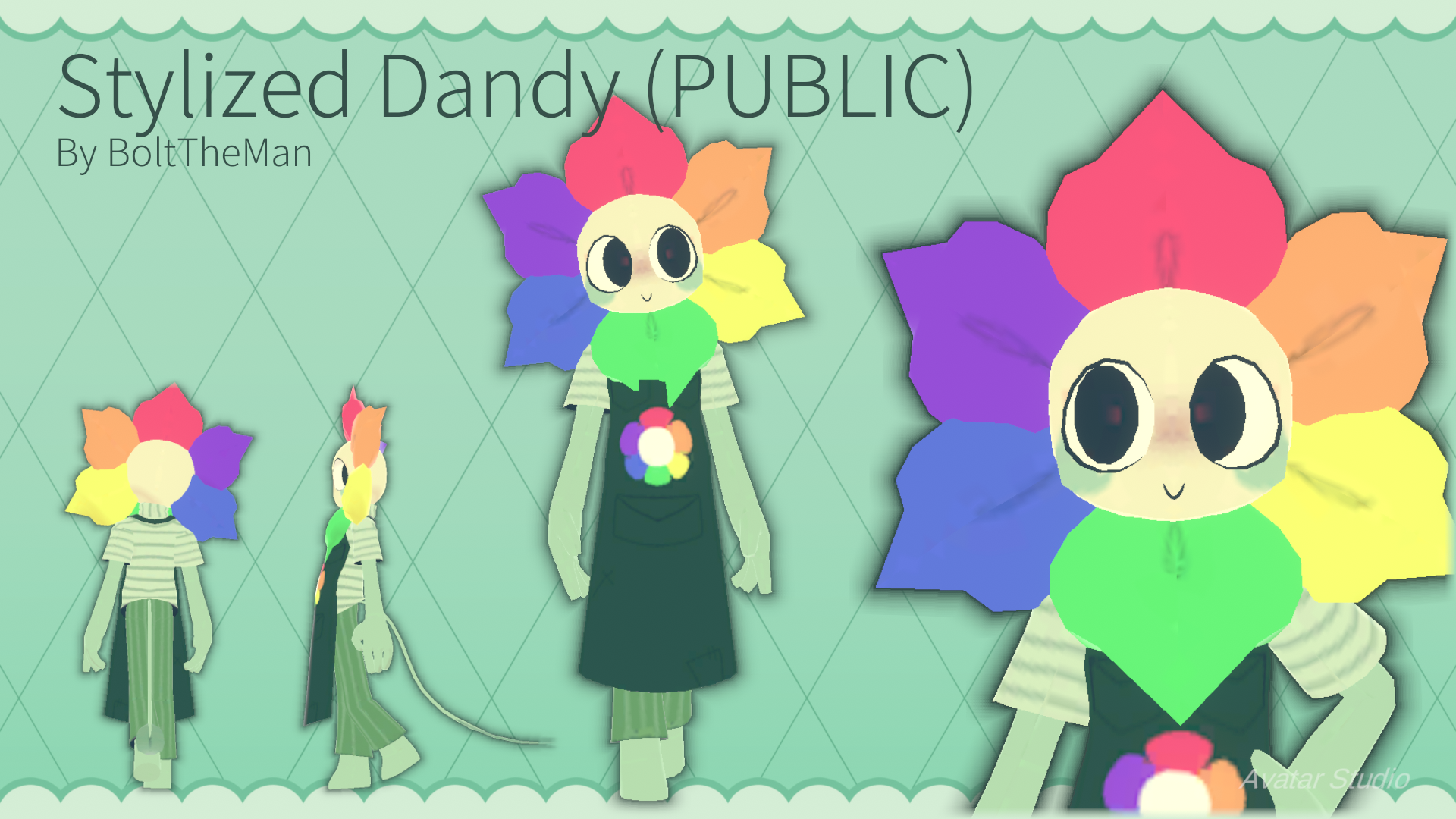 Booth Dandy VRChat Avatar Intro: Stylized Dandy by ZombiMateusz on DeviantArt