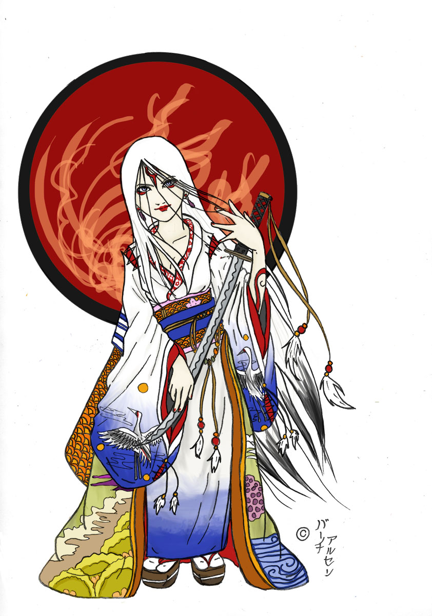 Ilustração Amaterasu Okami Amaterasu Omikami Deusa Sol Ela Divindade  Central fotos, imagens de © YukoMinezaki #382385082