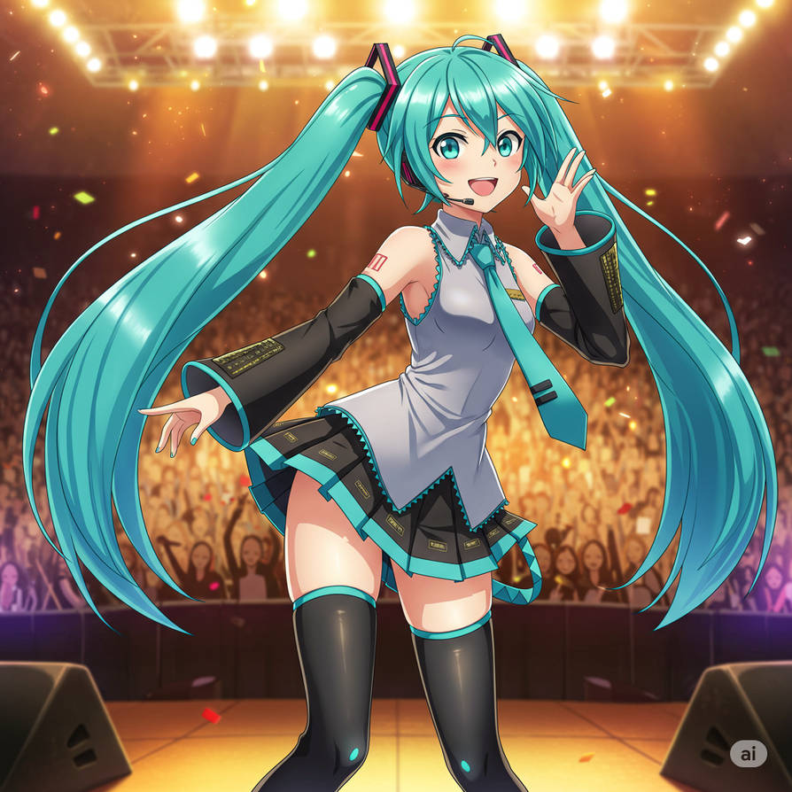 Hatsune Miku performing by cuphead667 on DeviantArt