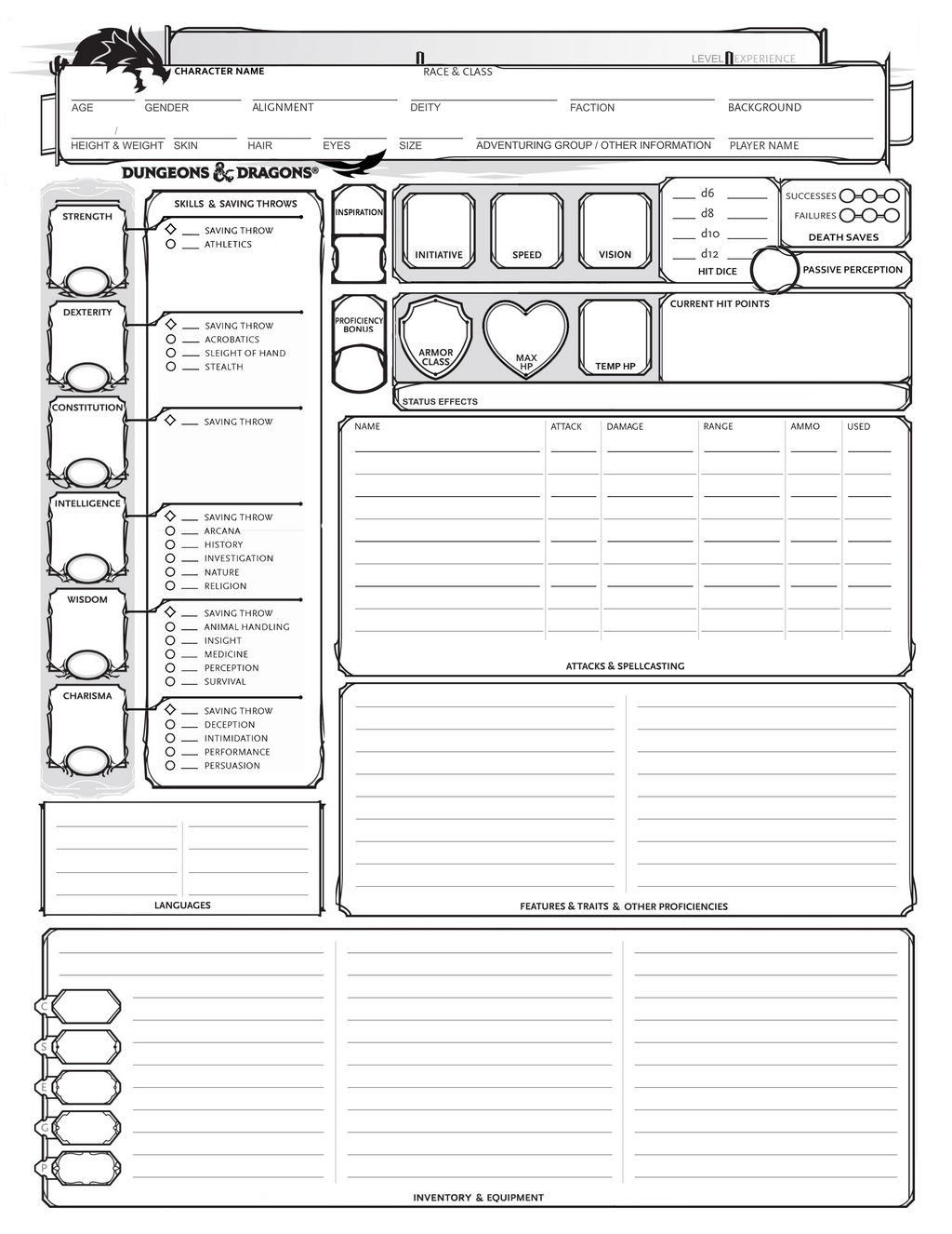 5th ed dnd character sheet revision by starbuckstudios on