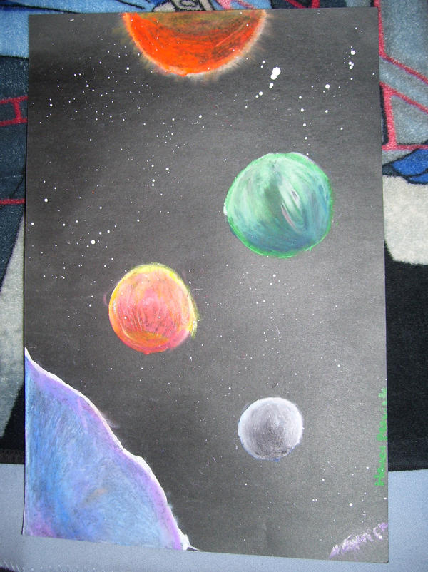 Solar System Craypon drawing