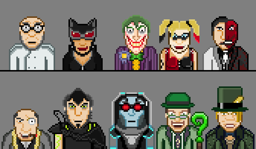 Arkham City Vilains in Pixel