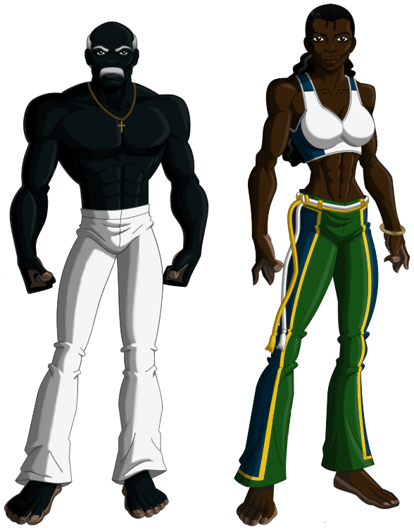 Desenha sangoku com negro africano apresenta o personagem