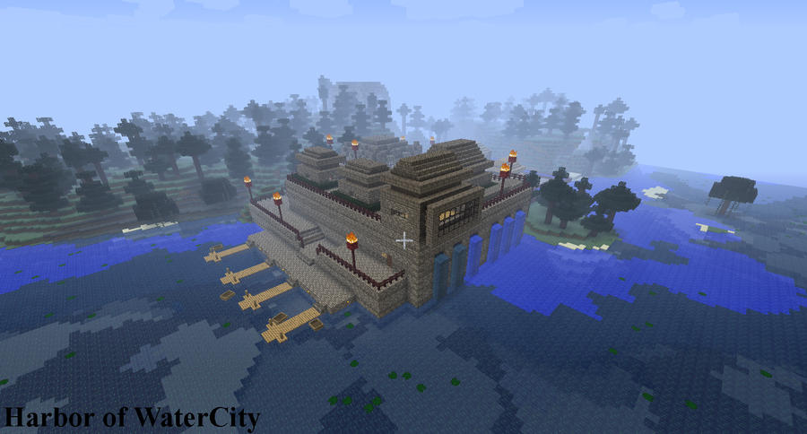 Harbour Minecraft city by Invany on DeviantArt