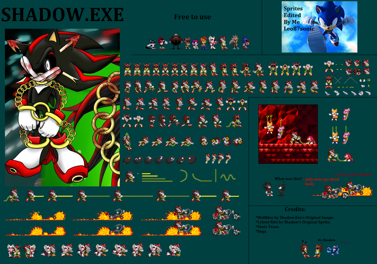 Shadow.Exe Sprite (update) by Leo87sonic on DeviantArt