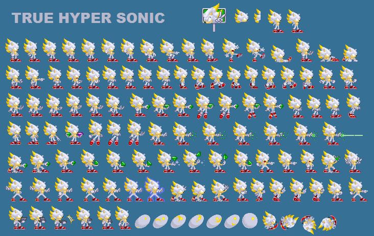 Hyper Sonic 3 sprites by multiadventures984 on DeviantArt