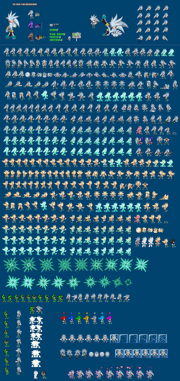 Silver the Hedgehog Sprite Sheet by Leo87sonic on DeviantArt