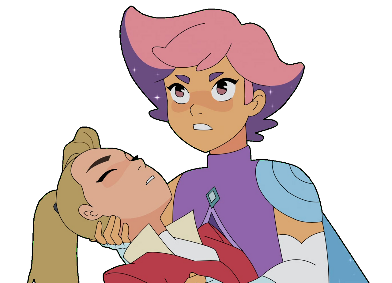 Glimmer carried up unconscious Adora by TgoSurvivor on DeviantArt
