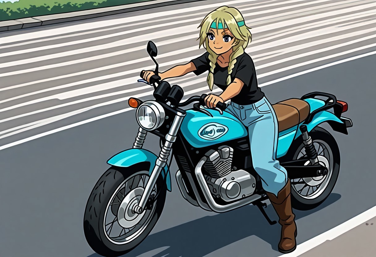 Deviantart Riding Motorcycle Elyon tests to ride a motorcycle while on journey by TgoSurvivor on ...
