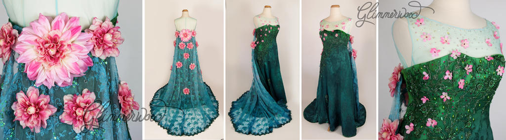 Queen Elsa Frozen Fever Cosplay Gown(Spring Dress)
