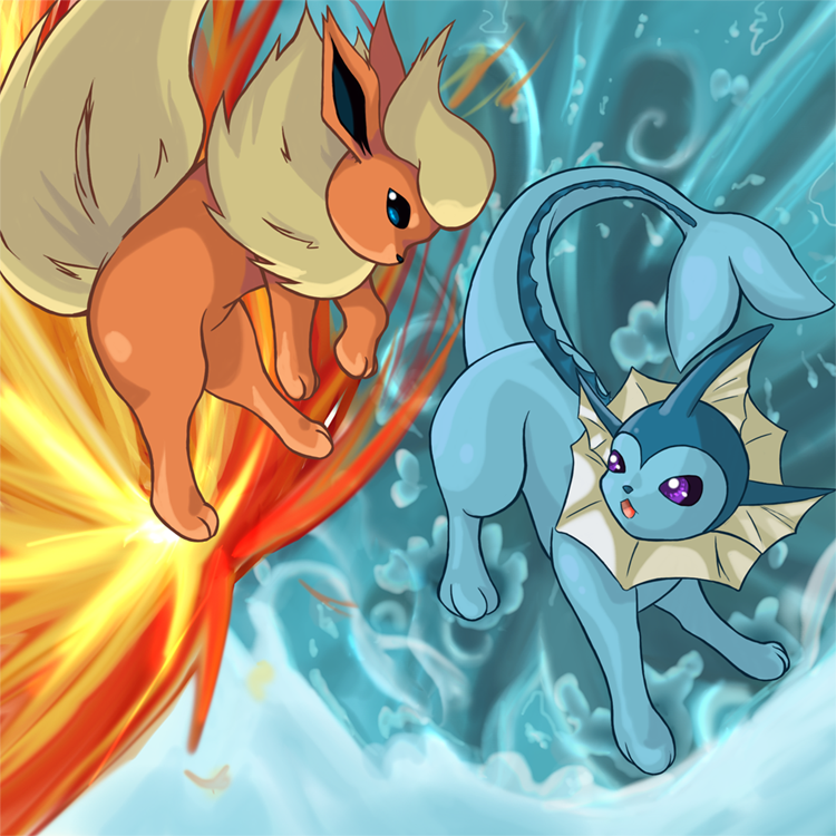 Flareon and Vaporeon