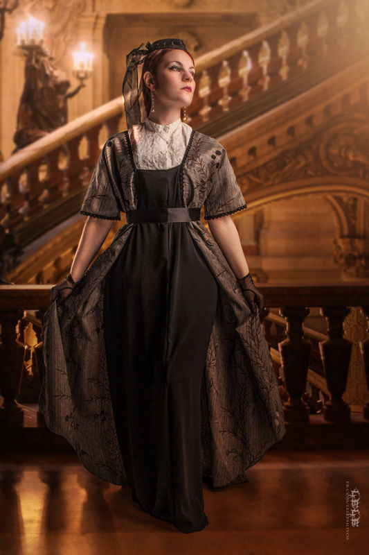 modern edwardian dress Antique Edwardian 1900s White Cotton Lace Dress (M)