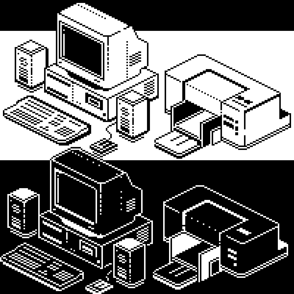 1bit PC setup back in the 90s by R2DJ78 on DeviantArt