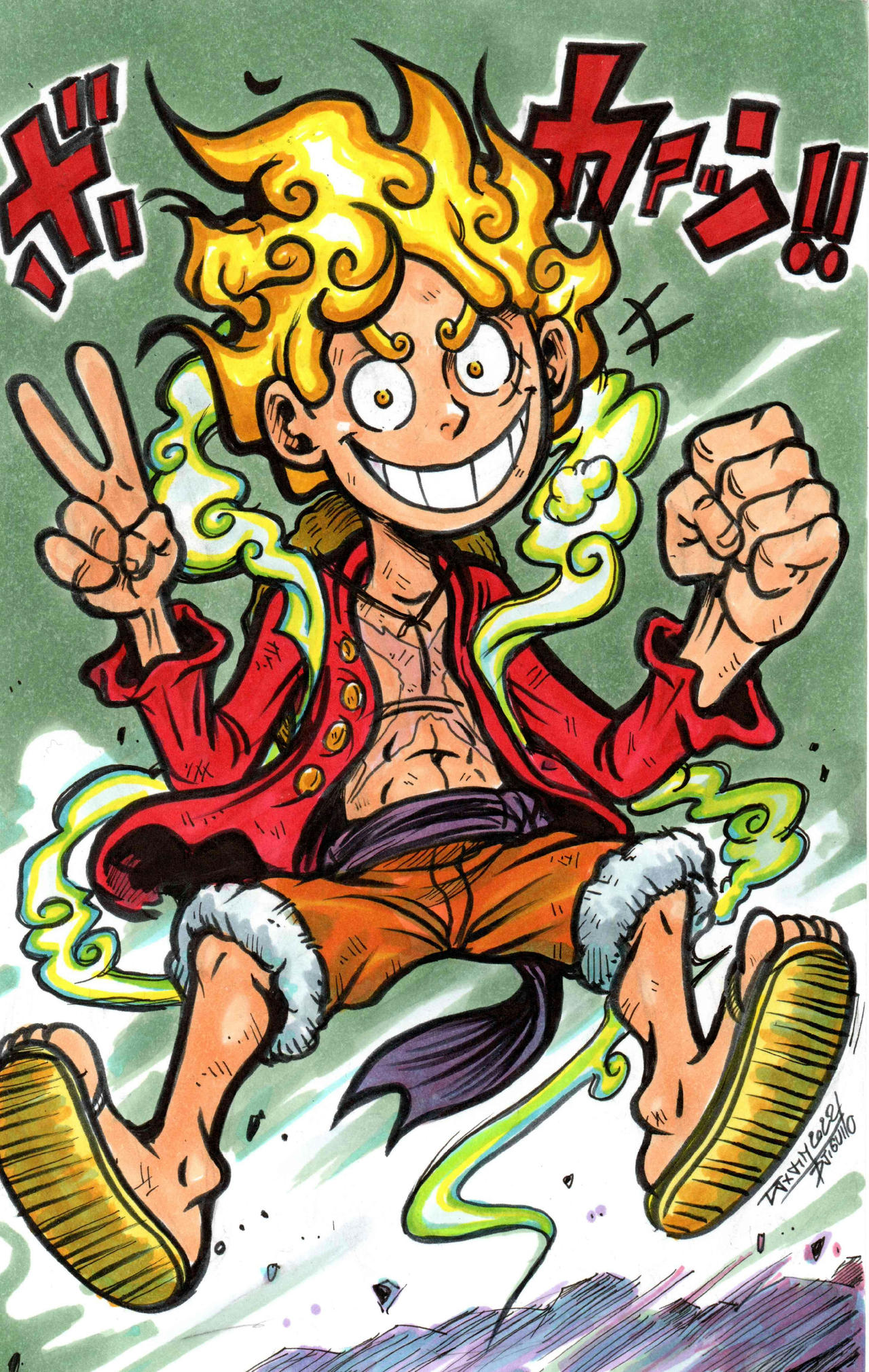 Monkey D. Luffy (Gear 5), One Piece by B-a-i-o-r-e-t-t-o