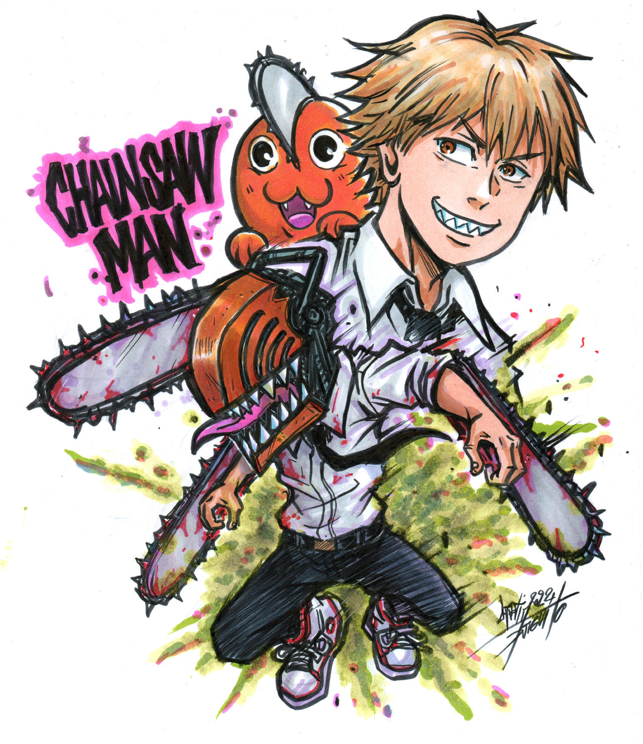 Chainsaw man Denji x Pochita