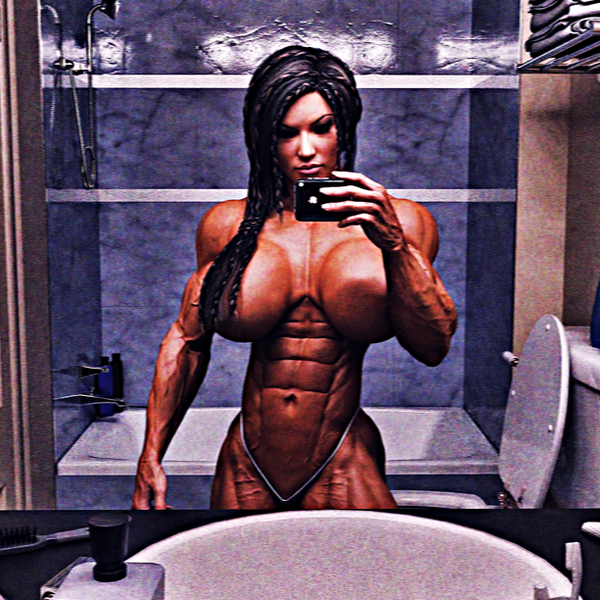 Girl muscle teenager retro