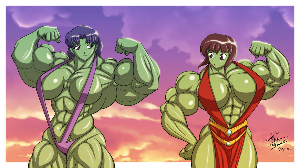 Misato Nabiki Hulk Flex-Off by LunarDiaries on DeviantArt.