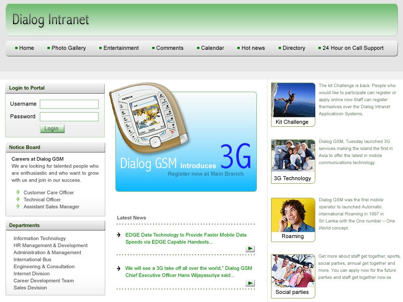 Intranet For Dialog GSM - V1