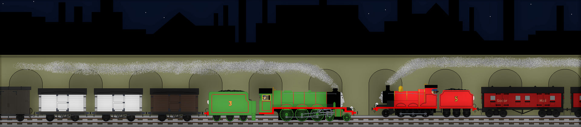 Henry roared pass the signal box by Stephen-Fisher on DeviantArt