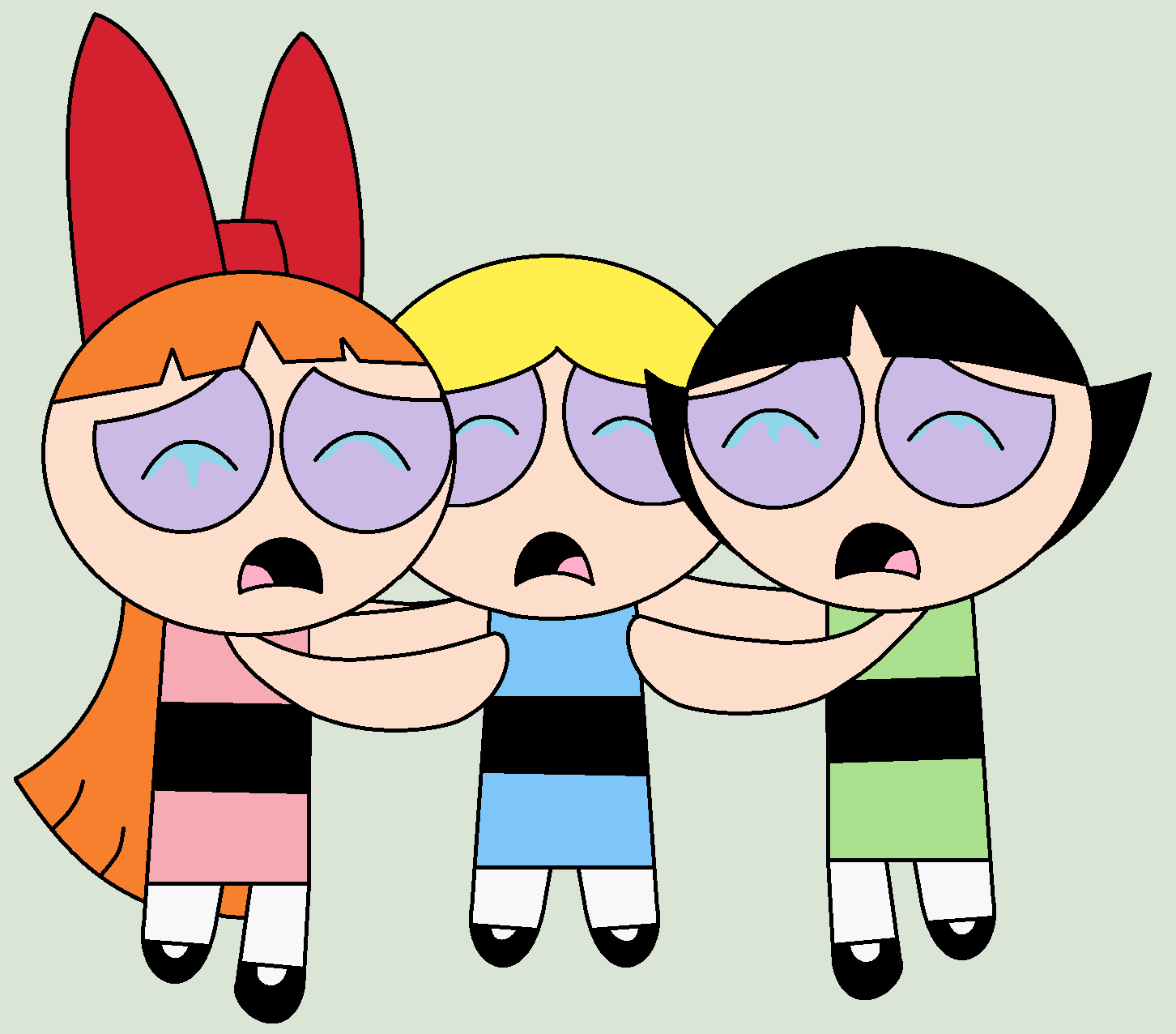 Powerpuff Sad The Powerpuff Girls crying together (Vector) by Stephen-Fisher on ...