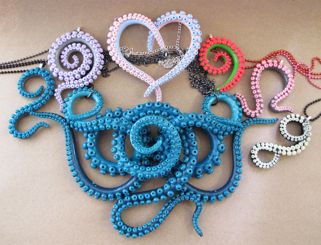 Tentacle necklace bunch by KTOctopus