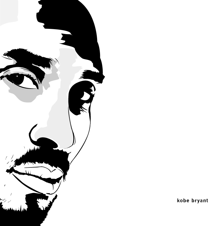 Kobe Bryant Face Drawing, HD Png Download - vhv