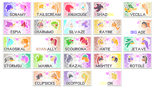 Sonic Pairings Stamps