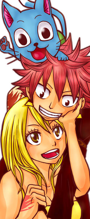 Natsu Lucy and Happy