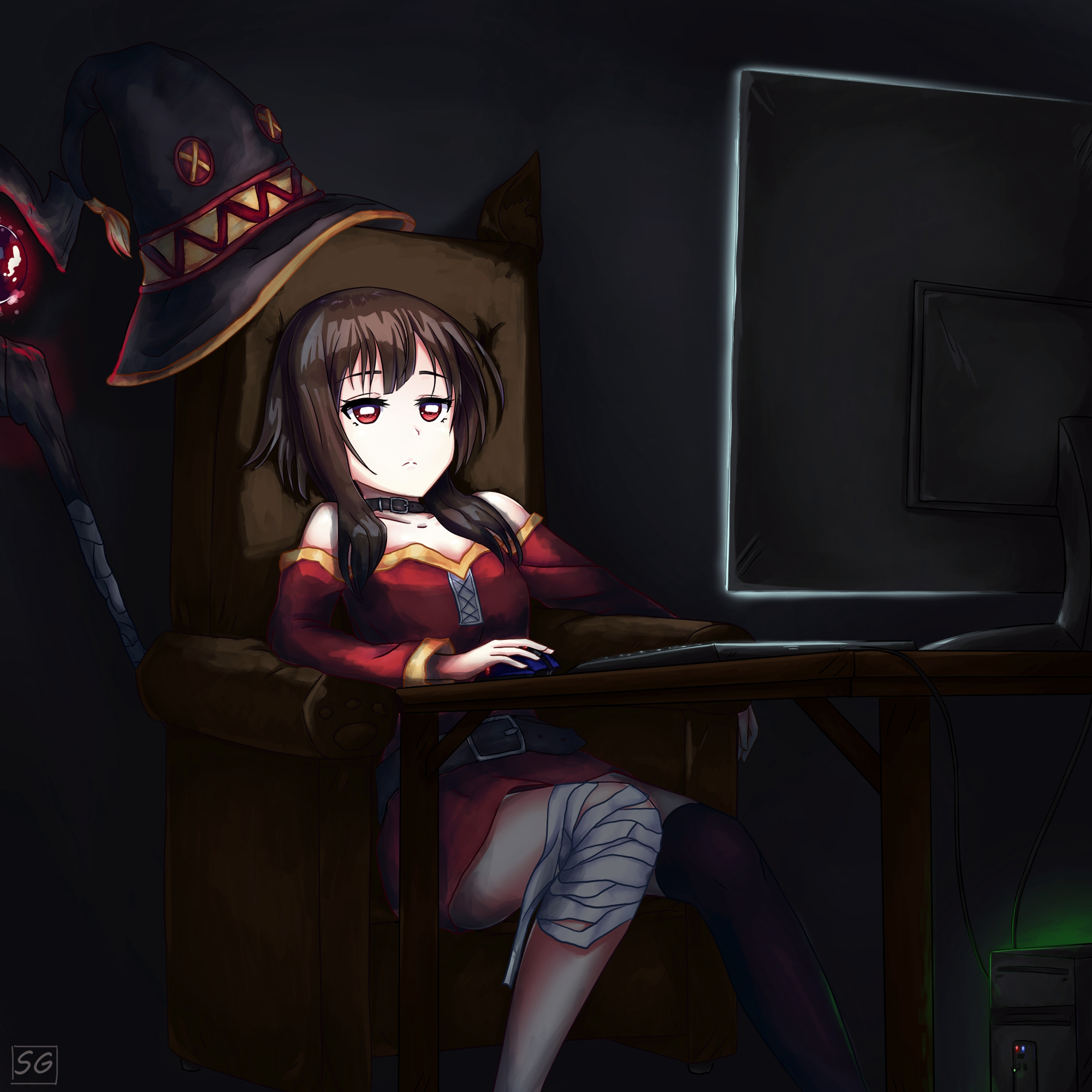 Megumin Hyperdistorted Megumin in quarantine by Atsuih on DeviantArt
