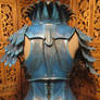 Women's Leather Armor, rear view- Blue Jay