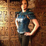 Women's Leather Armor, in action- Blue Jay