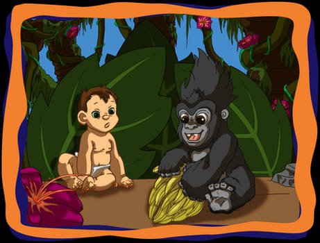 Baby Tarzan and Terk