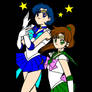 Sailor Mercury and Sailor Jupiter